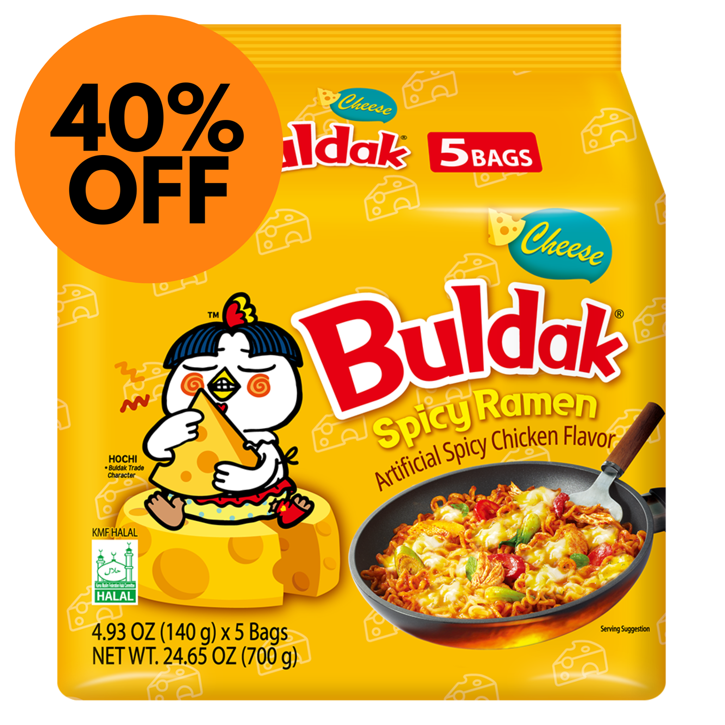 Samyang Cheese Buldak Hot Chicken Ramen - 5pk