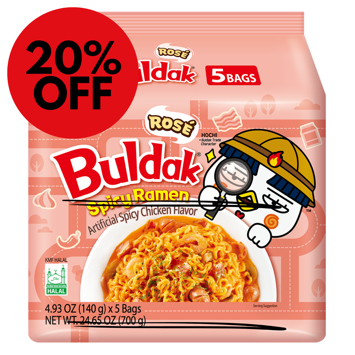 Samyang Rose Buldak Hot Chicken Ramen - 5pk