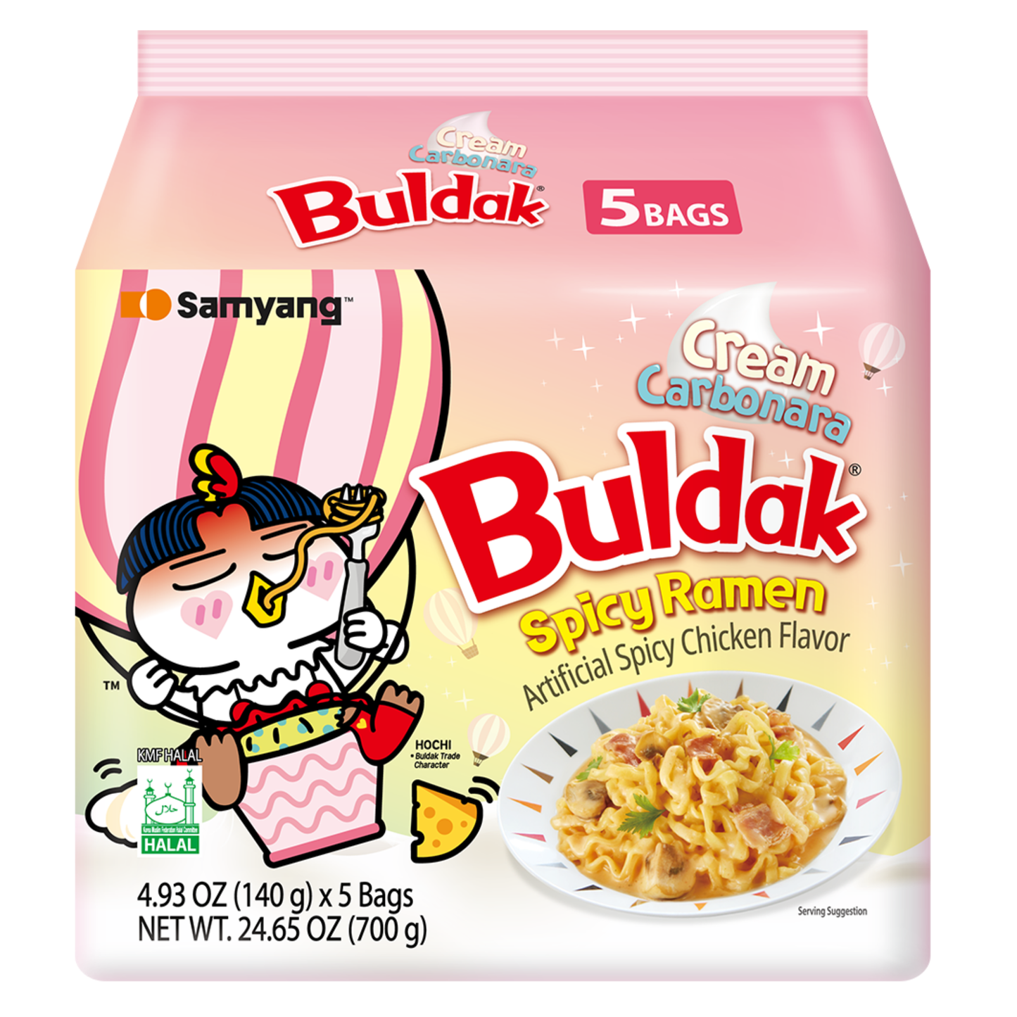 Samyang Cream Carbonara Buldak Hot Chicken Ramen - 5pk