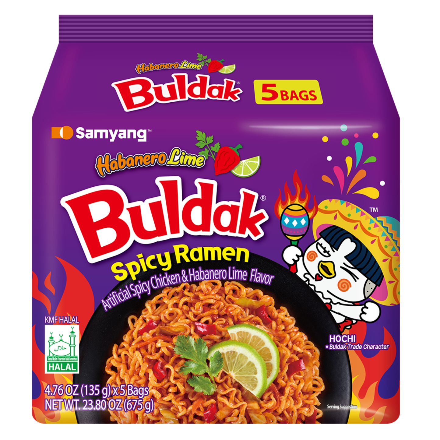Samyang Habanero Lime Buldak Hot Chicken Ramen - 5pk