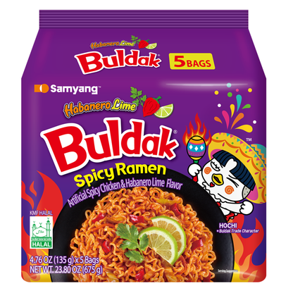 Samyang Habanero Lime Buldak Hot Chicken Ramen - 5pk